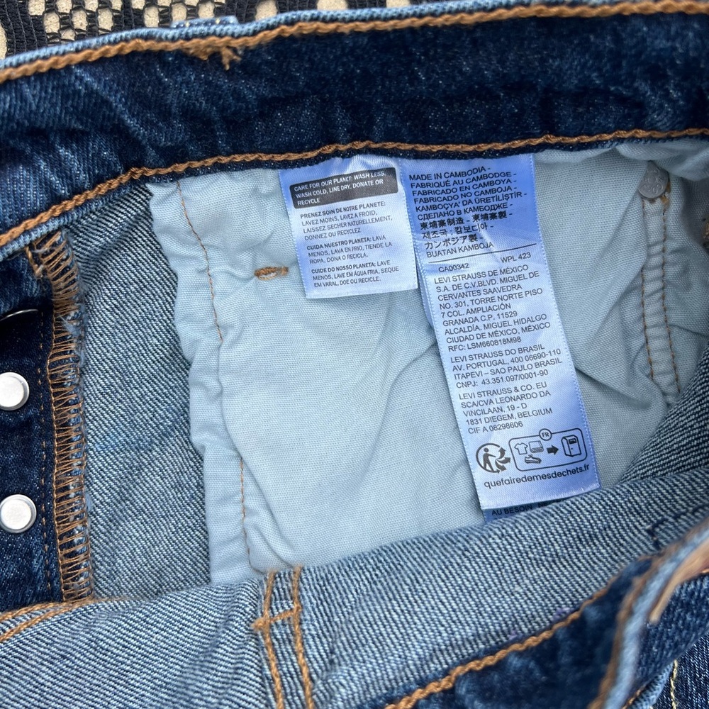 NWOT Levi’s 501 HighRise Button Fly Cutoff Denim Shorts Dark Blue Indigo Wash 25 - Picture 5 of 11